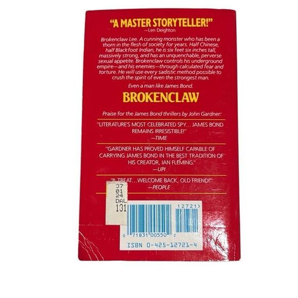 Brokenclaw John Gardner paperback Berkley Books 1991 James Bond 007 Good - Picture 2 of 5